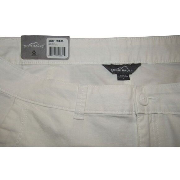 NWT Eddie‎ Bauer White & Embroidered Navy Blue Ripstop Chino Shorts Sz 16 - Picture 5 of 5